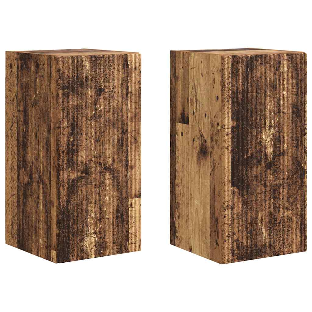 TV Wandkast 2 pcs Oud Hout 30 x 31 x 60 cm Bewerkt hout is nu te koop bij PeponiXL, paradijselijk wonen!