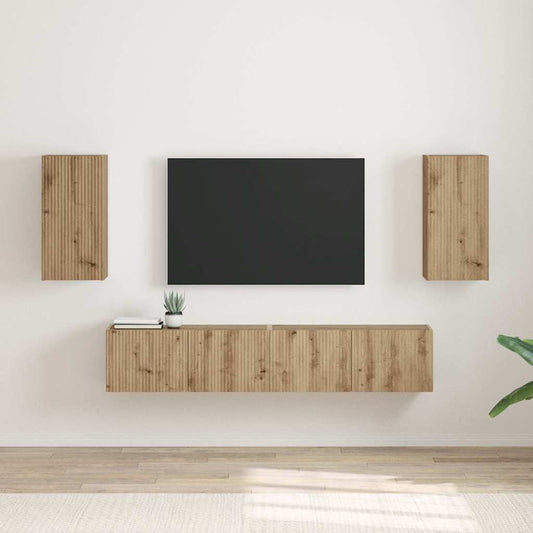 TV Wandkast 2 pcs Ambachtelijk eiken 30 x 31 x 60 cm is nu te koop bij PeponiXL, paradijselijk wonen!