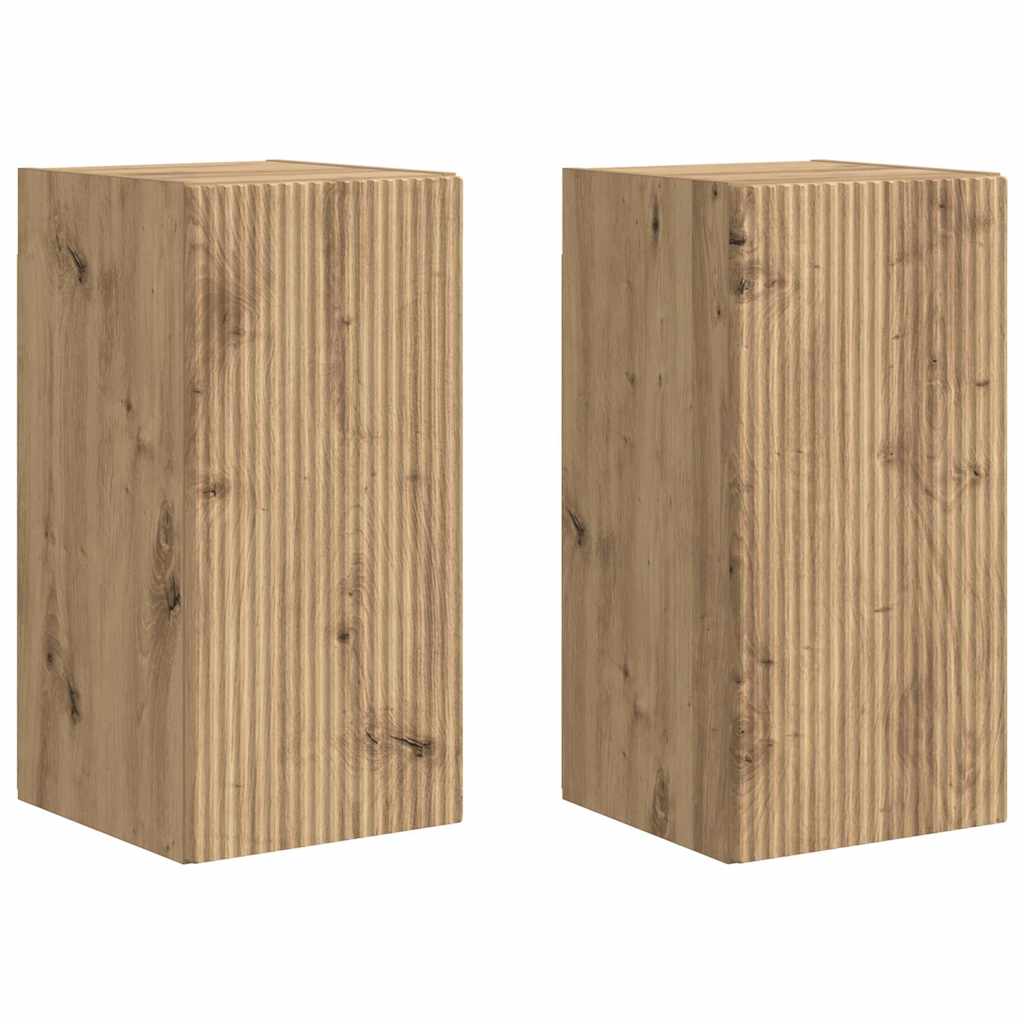 TV Wandkast 2 pcs Ambachtelijk eiken 30 x 31 x 60 cm is nu te koop bij PeponiXL, paradijselijk wonen!