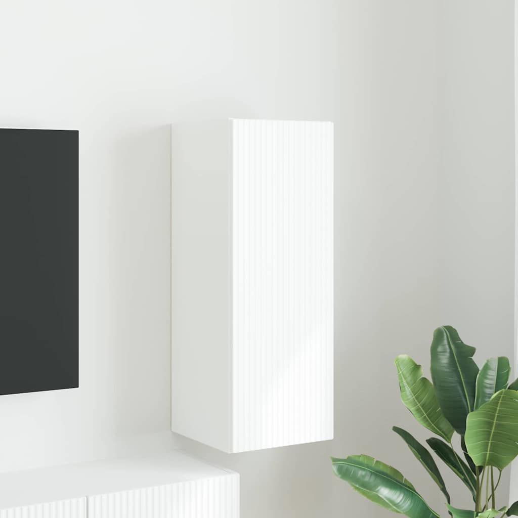 TV Wandkast Wandgemonteerd Wit 30 x 31 x 80 cm Bewerkt hout is nu te koop bij PeponiXL, paradijselijk wonen!