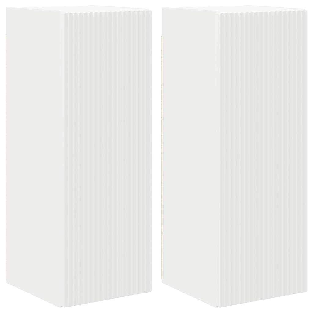 TV Wandkast 2 pcs Wit 30 x 31 x 80 cm Bewerkt hout is nu te koop bij PeponiXL, paradijselijk wonen!
