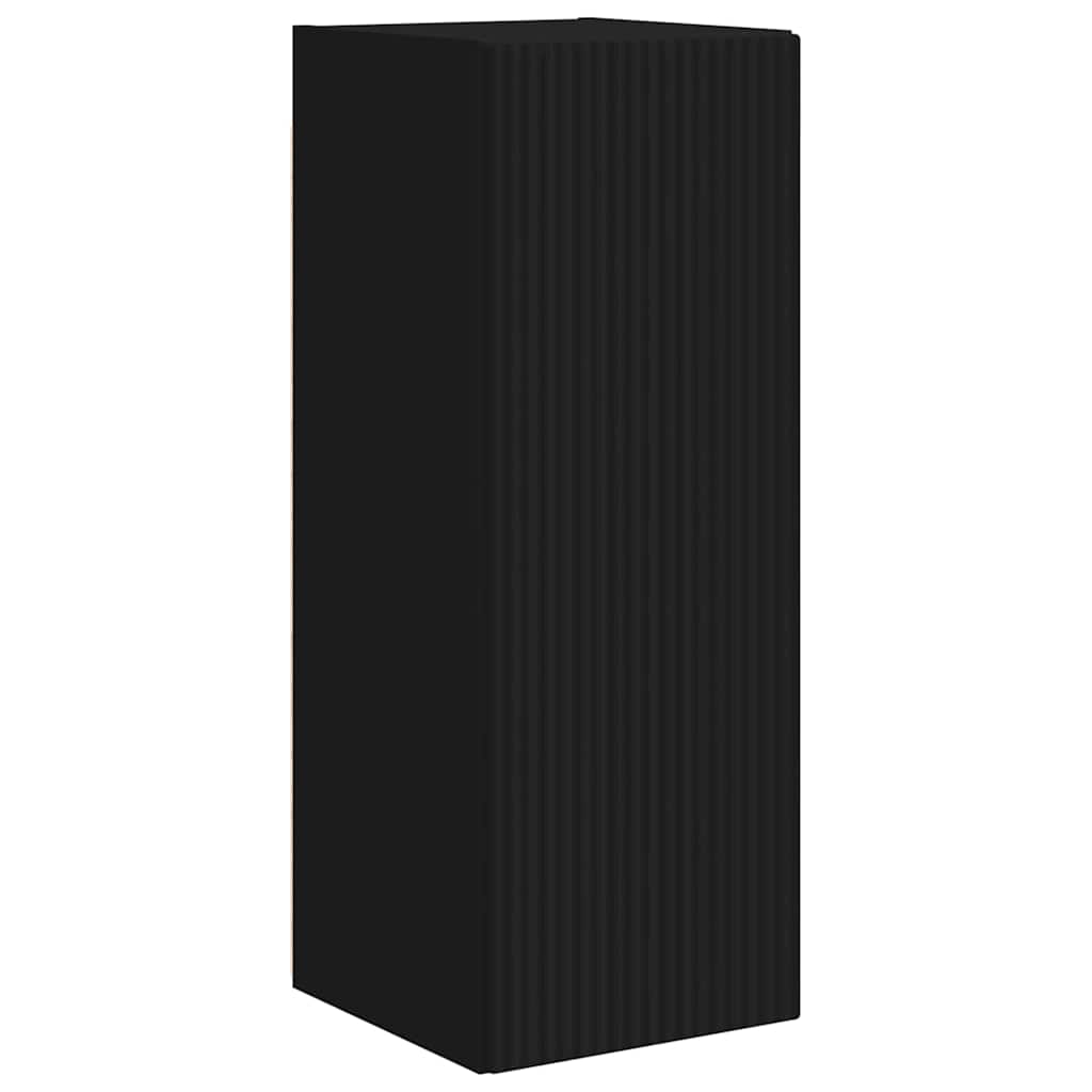 TV Wandkast Wandgemonteerd Zwart 30 x 31 x 80 cm Bewerkt hout is nu te koop bij PeponiXL, paradijselijk wonen!