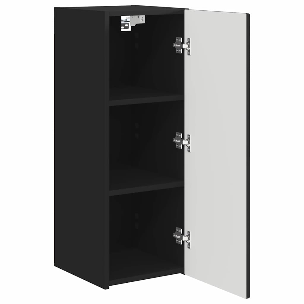 TV Wandkast Wandgemonteerd Zwart 30 x 31 x 80 cm Bewerkt hout is nu te koop bij PeponiXL, paradijselijk wonen!