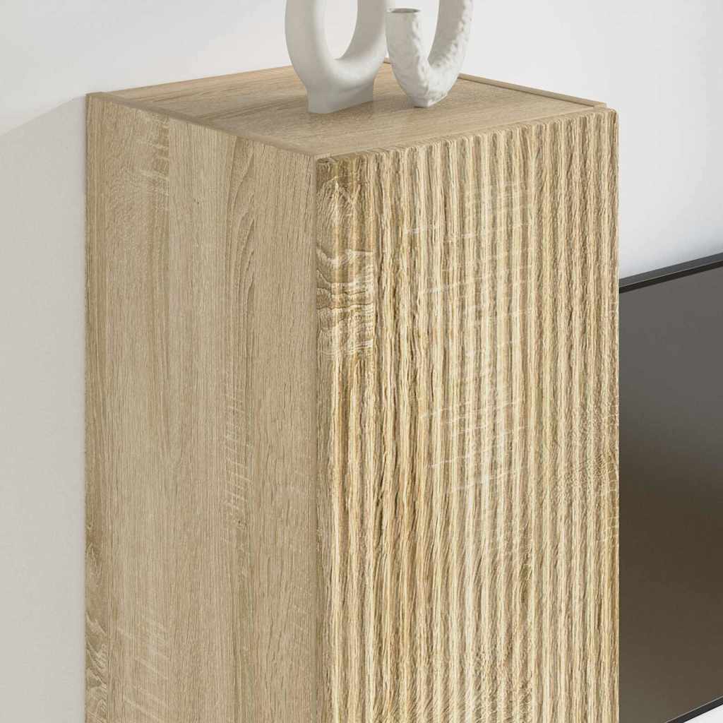 TV Wandkast Wandgemonteerd Sonoma 30 x 31 x 80 cm Bewerkt hout is nu te koop bij PeponiXL, paradijselijk wonen!