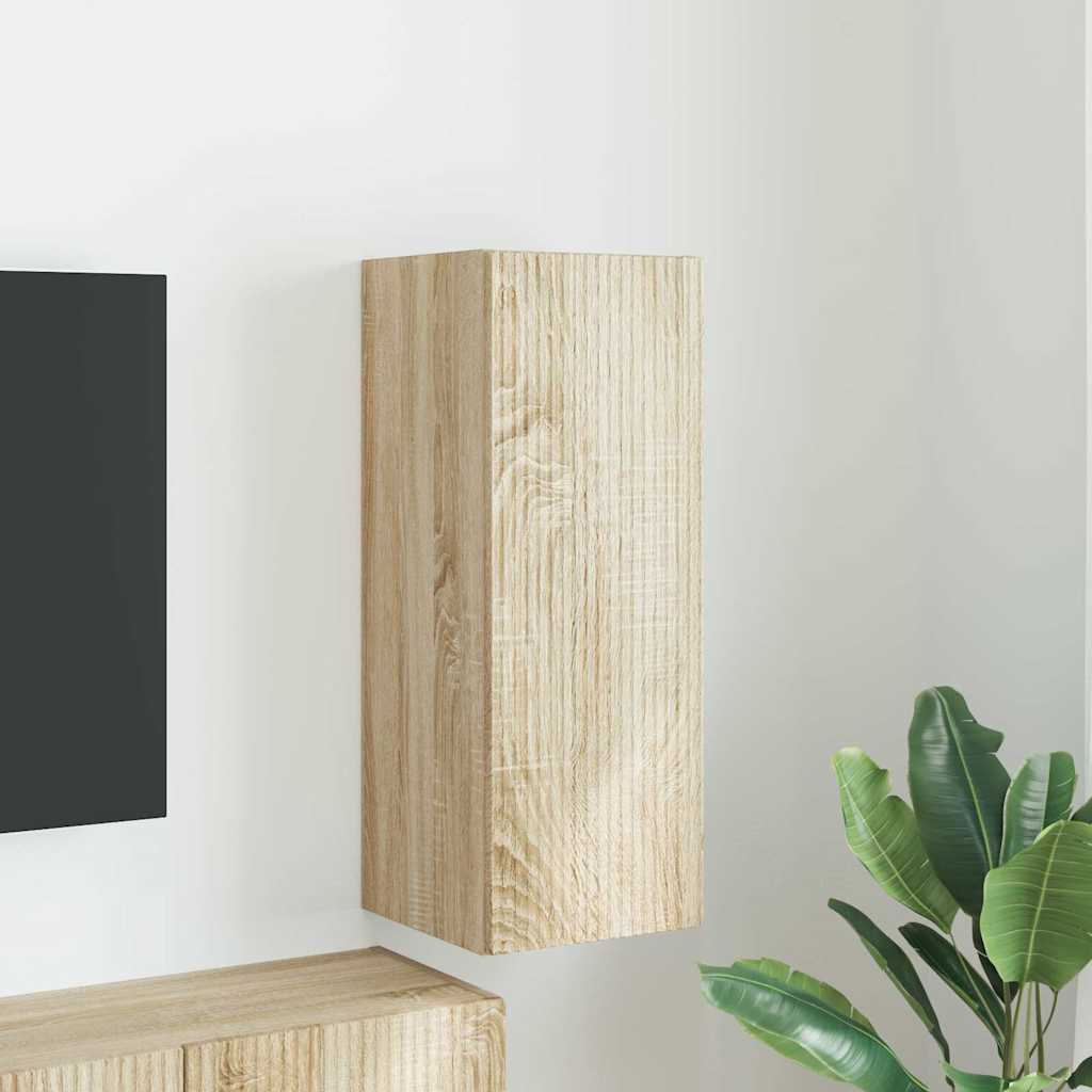 TV Wandkast Wandgemonteerd Sonoma 30 x 31 x 80 cm Bewerkt hout is nu te koop bij PeponiXL, paradijselijk wonen!