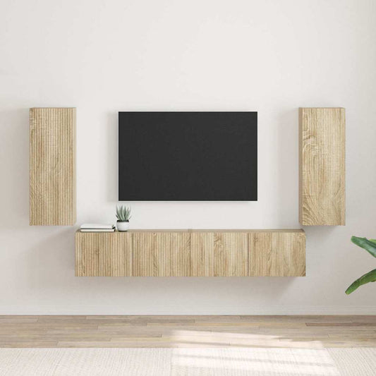 TV Wandkast 2 pcs Sonoma 30 x 31 x 80 cm Bewerkt hout is nu te koop bij PeponiXL, paradijselijk wonen!