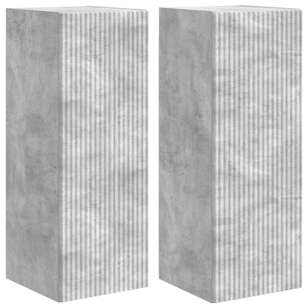 TV Wandkast 2 pcs Beton 30 x 31 x 80 cm Bewerkt hout is nu te koop bij PeponiXL, paradijselijk wonen!