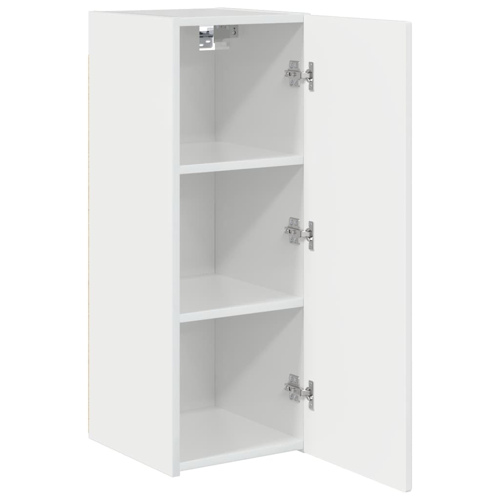 TV Wandkast Glanzend Wit 30 x 31 x 80 cm Bewerkt hout is nu te koop bij PeponiXL, paradijselijk wonen!
