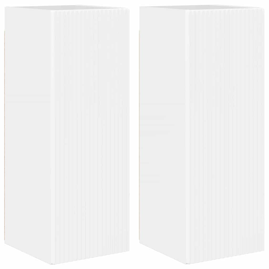 TV Wandkast 2 pcs Glanzend Wit 30 x 31 x 80 cm Bewerkt hout is nu te koop bij PeponiXL, paradijselijk wonen!