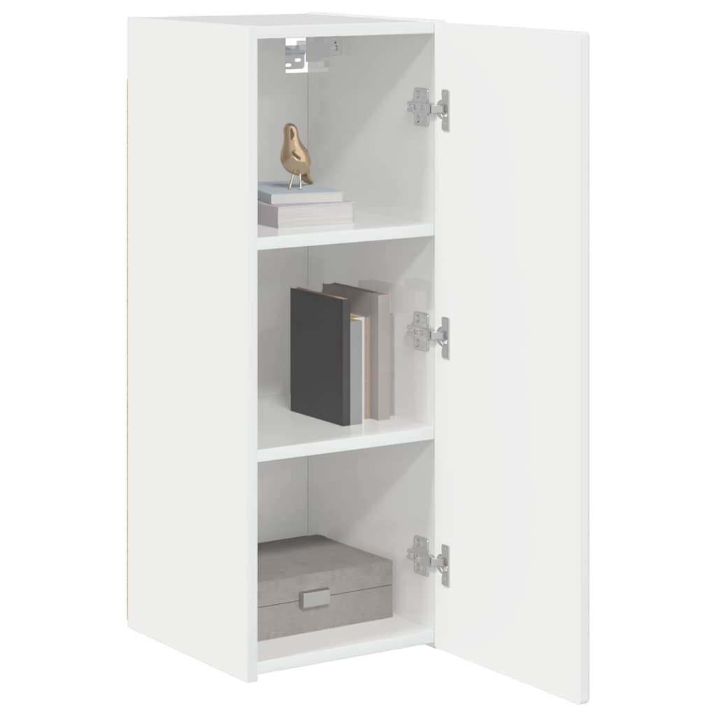 TV Wandkast 2 pcs Glanzend Wit 30 x 31 x 80 cm Bewerkt hout is nu te koop bij PeponiXL, paradijselijk wonen!