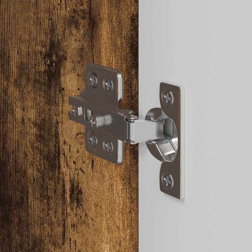 TV Wandkast 2 pcs Gerookt eiken 30 x 31 x 80 cm Bewerkt hout is nu te koop bij PeponiXL, paradijselijk wonen!