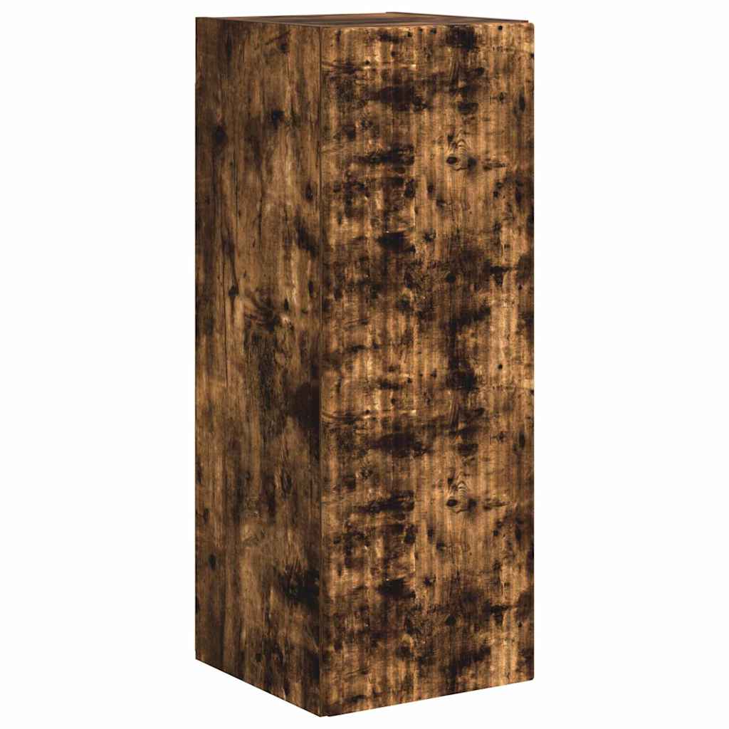 TV Wandkast 2 pcs Gerookt eiken 30 x 31 x 80 cm Bewerkt hout is nu te koop bij PeponiXL, paradijselijk wonen!