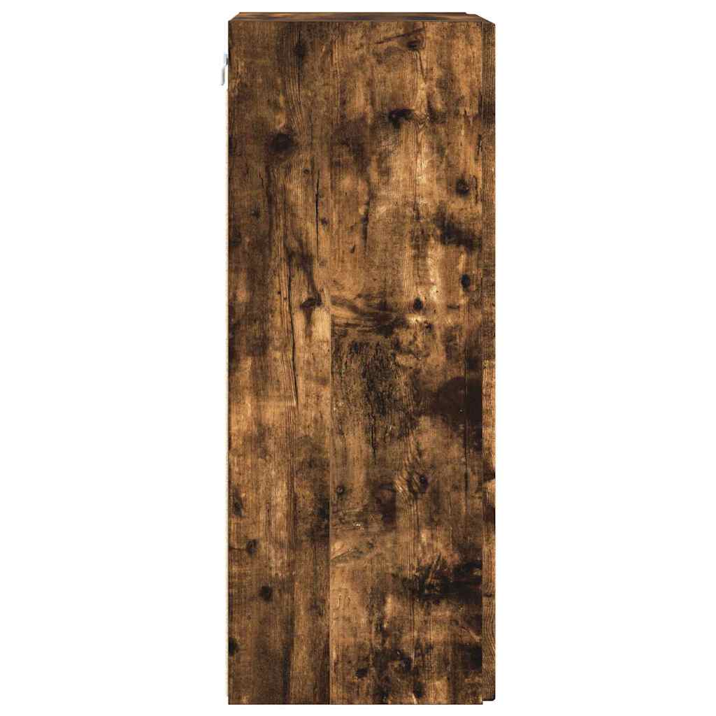 TV Wandkast 2 pcs Gerookt eiken 30 x 31 x 80 cm Bewerkt hout is nu te koop bij PeponiXL, paradijselijk wonen!