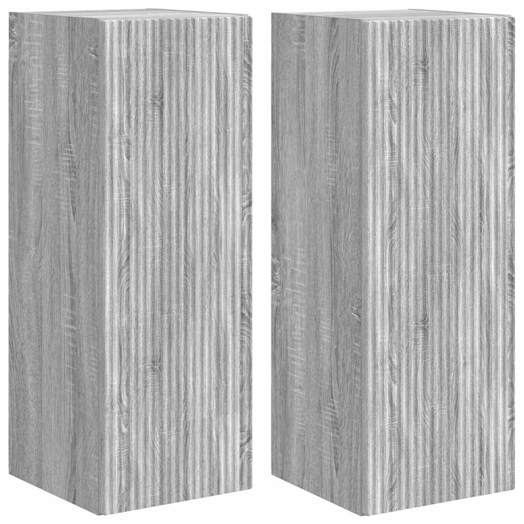 TV Wandkast 2 pcs Grijs Sonoma 30 x 31 x 80 cm Bewerkt hout is nu te koop bij PeponiXL, paradijselijk wonen!