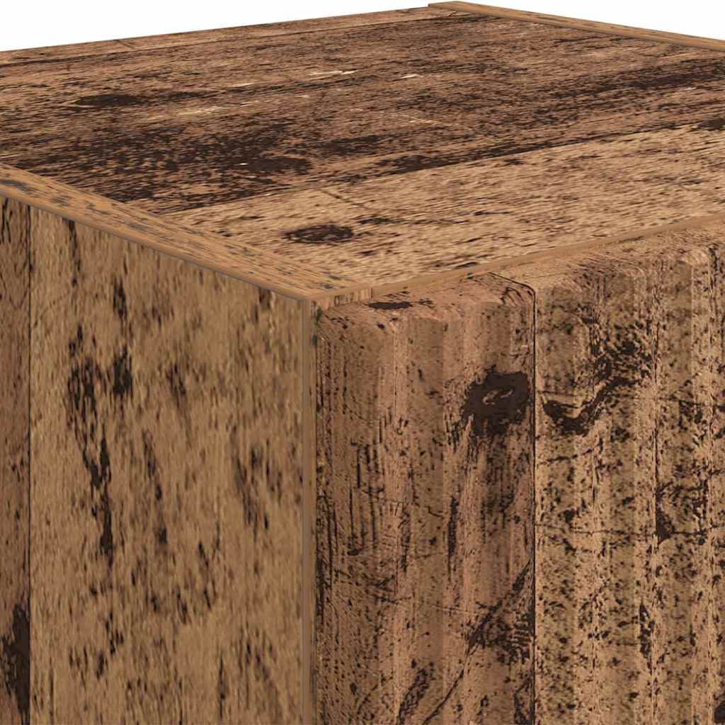 TV Wandkast 2 pcs Oud Hout 30 x 31 x 80 cm Bewerkt hout is nu te koop bij PeponiXL, paradijselijk wonen!