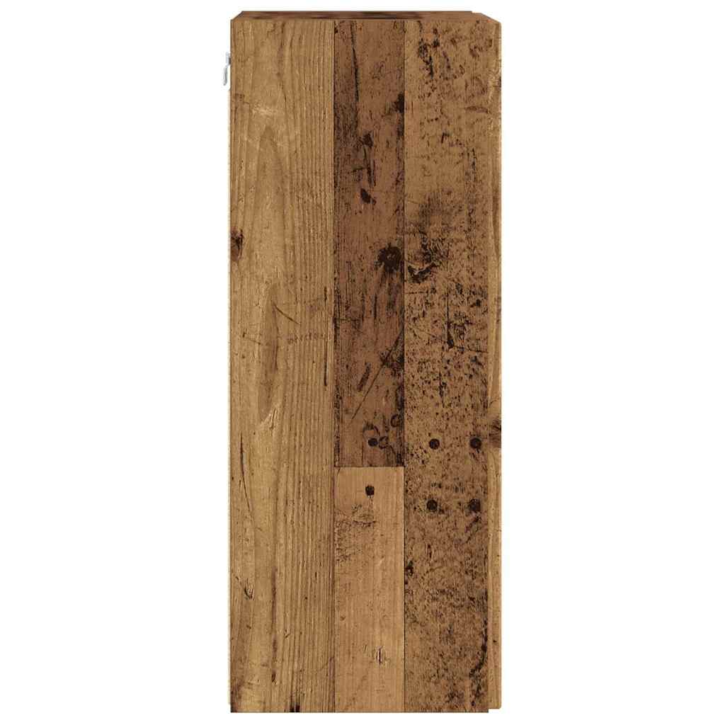 TV Wandkast 2 pcs Oud Hout 30 x 31 x 80 cm Bewerkt hout is nu te koop bij PeponiXL, paradijselijk wonen!