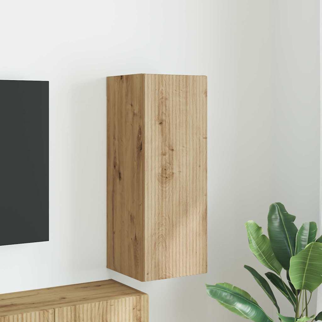 TV Wandkast Ambachtelijk eiken 30 x 31 x 80 cm Bewerkt hout is nu te koop bij PeponiXL, paradijselijk wonen!