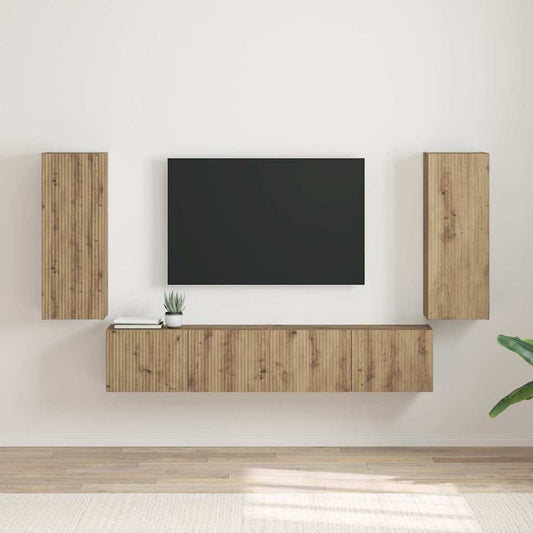 TV Wandkast 2 pcs Ambachtelijk eiken 30 x 31 x 80 cm is nu te koop bij PeponiXL, paradijselijk wonen!