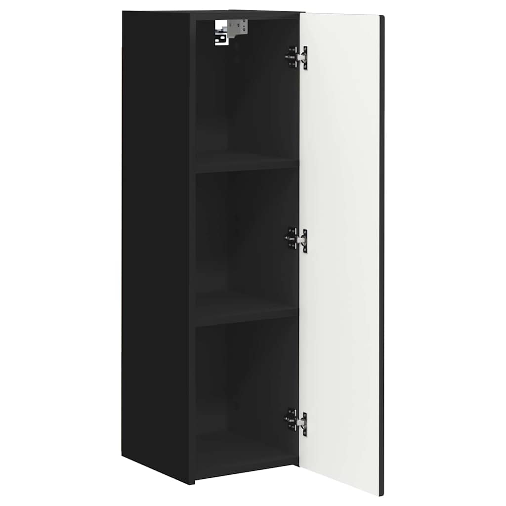 TV Wandkast 2 pcs Zwart 30 x 31 x 100 cm Bewerkt hout is nu te koop bij PeponiXL, paradijselijk wonen!