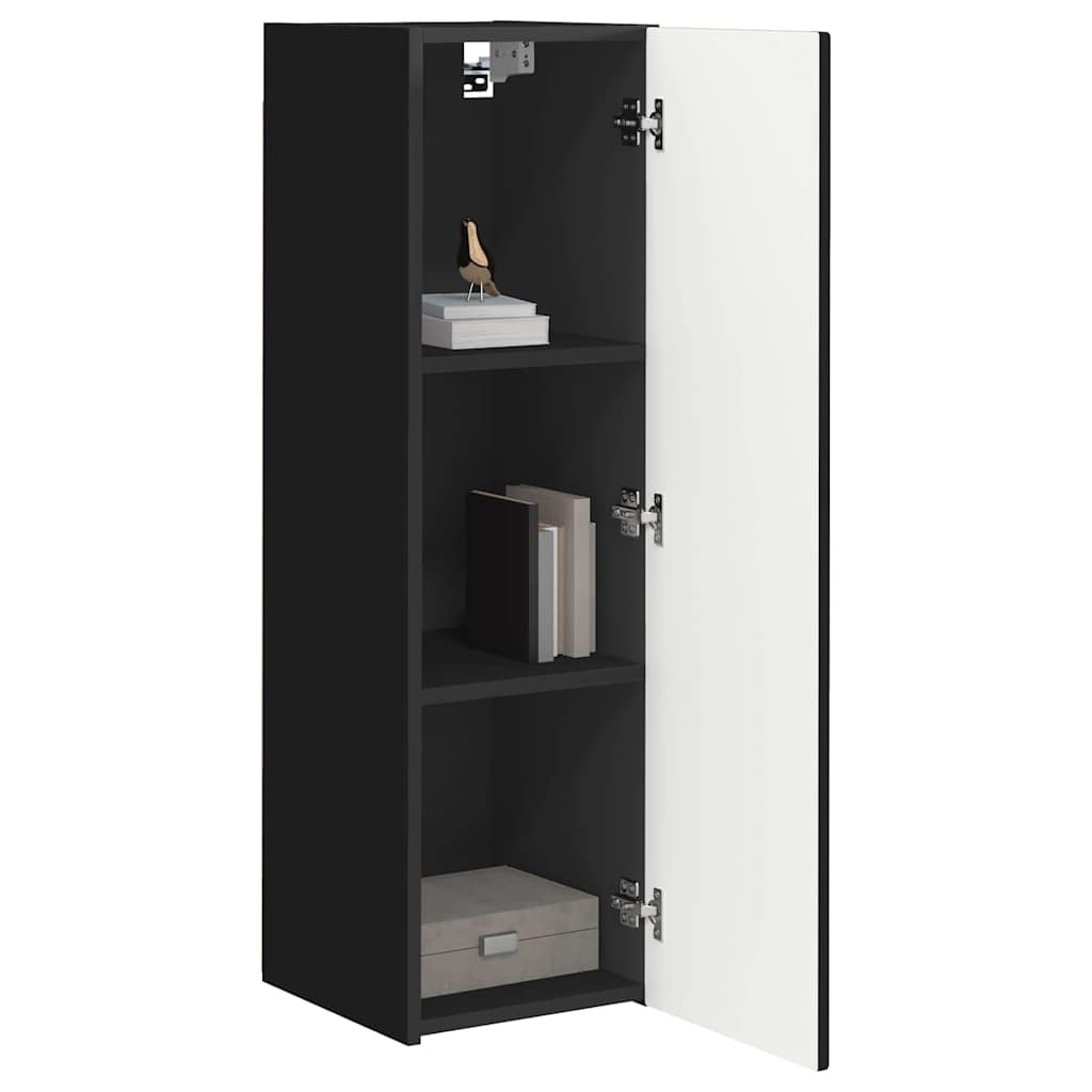 TV Wandkast 2 pcs Zwart 30 x 31 x 100 cm Bewerkt hout is nu te koop bij PeponiXL, paradijselijk wonen!