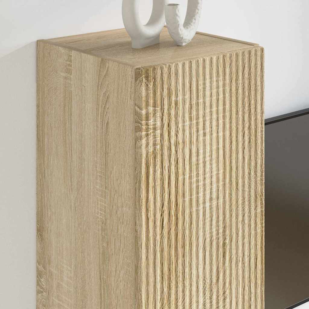 TV Wandkast 2 pcs Sonoma 30 x 31 x 100 cm Bewerkt hout is nu te koop bij PeponiXL, paradijselijk wonen!