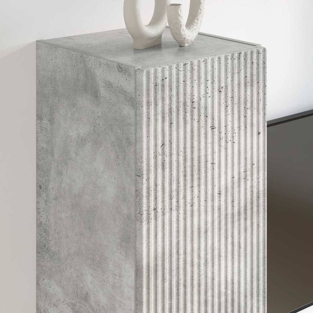 TV Wandkast 2 pcs Beton 30 x 31 x 100 cm Bewerkt hout is nu te koop bij PeponiXL, paradijselijk wonen!