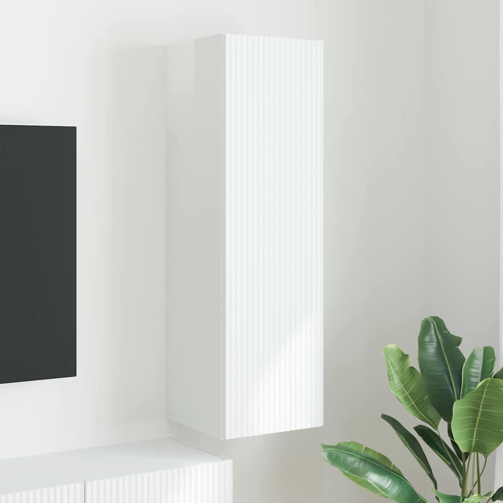 TV Wandkast Glanzend Wit 30 x 31 x 100 cm Bewerkt hout is nu te koop bij PeponiXL, paradijselijk wonen!