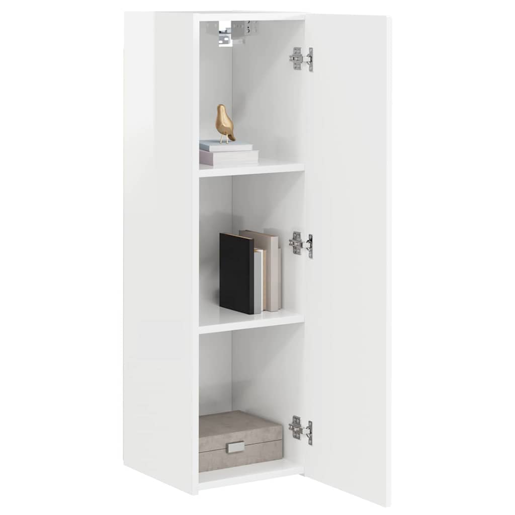 TV Wandkast 2 pcs Glanzend Wit 30 x 31 x 100 cm Bewerkt hout is nu te koop bij PeponiXL, paradijselijk wonen!