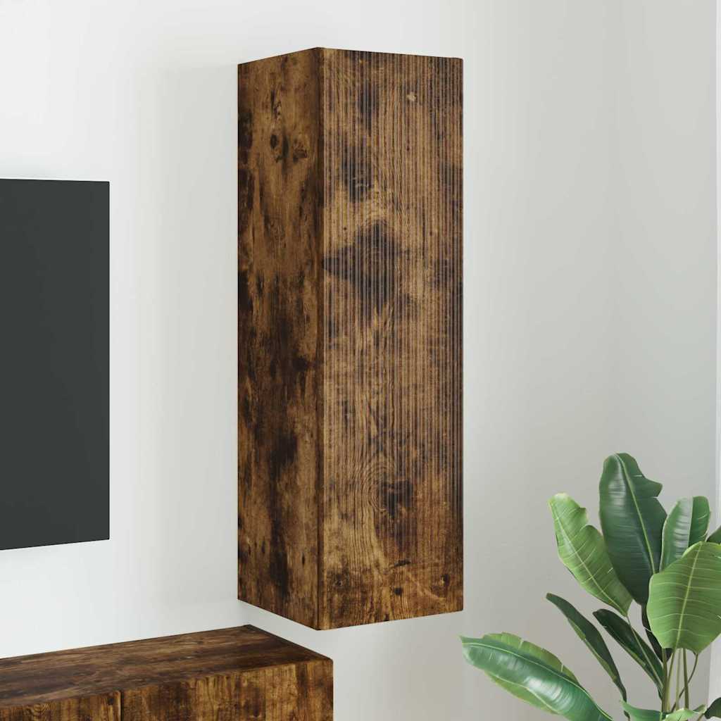 TV Wandkast Gerookt eiken 30 x 31 x 100 cm Bewerkt hout is nu te koop bij PeponiXL, paradijselijk wonen!