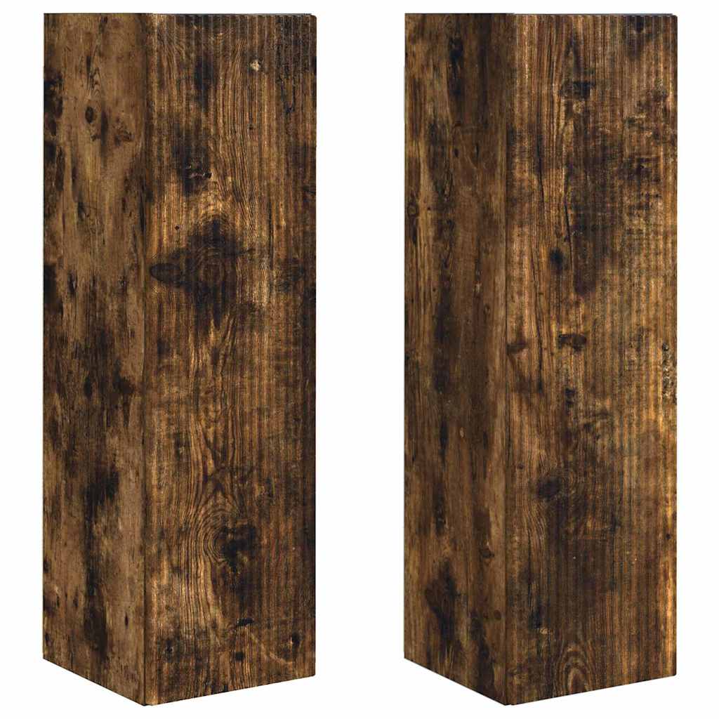 TV Wandkast 2 pcs Gerookt eiken 30 x 31 x 100 cm Bewerkt hout is nu te koop bij PeponiXL, paradijselijk wonen!