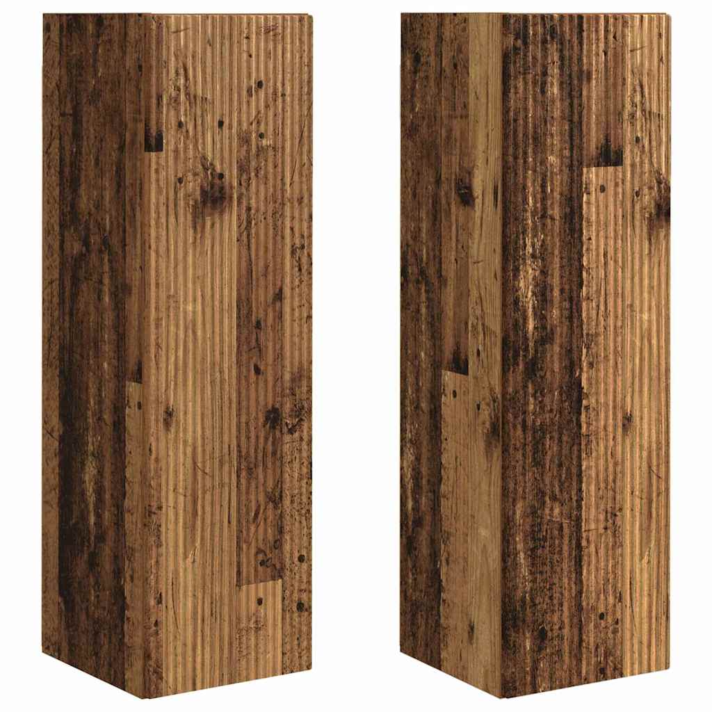 TV Wandkast 2 pcs Oud Hout 30 x 31 x 100 cm Bewerkt hout is nu te koop bij PeponiXL, paradijselijk wonen!