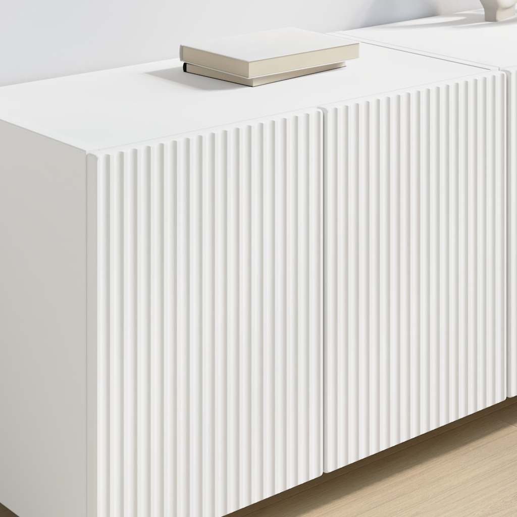 TV-wandkast 2 pcs Wit 59,5 x 31 x 40 cm Bewerkt hout is nu te koop bij PeponiXL, paradijselijk wonen!