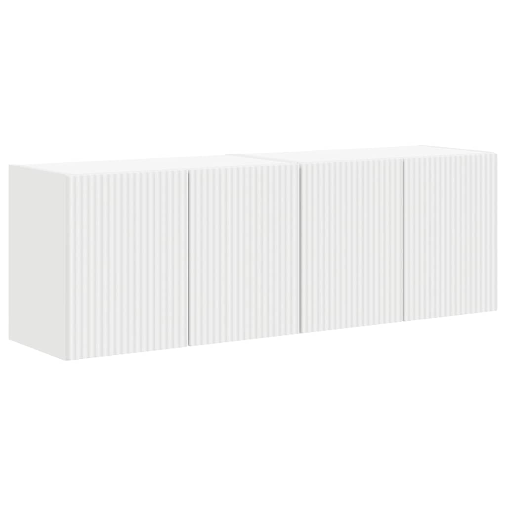 TV-wandkast 2 pcs Wit 59,5 x 31 x 40 cm Bewerkt hout is nu te koop bij PeponiXL, paradijselijk wonen!