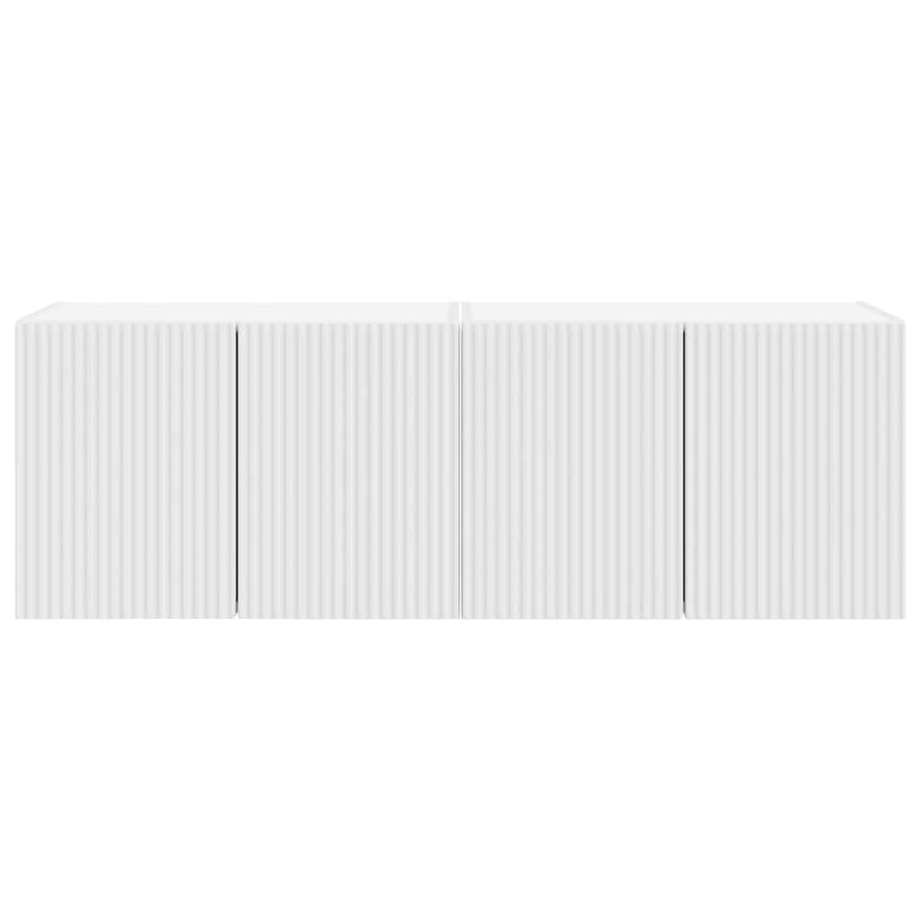TV-wandkast 2 pcs Wit 59,5 x 31 x 40 cm Bewerkt hout is nu te koop bij PeponiXL, paradijselijk wonen!
