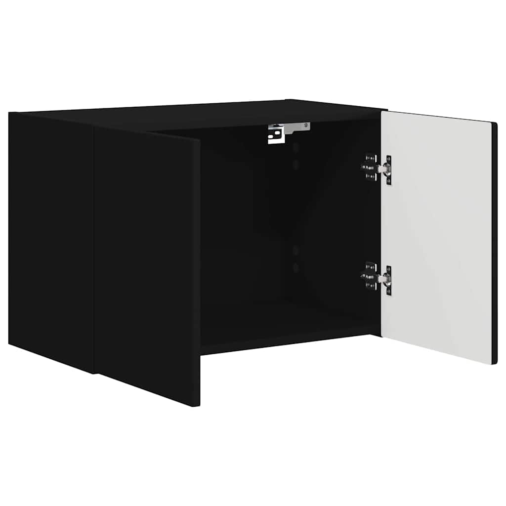 TV-wandkast Wandgemonteerd Zwart 59,5 x 31 x 40 cm Bewerkt hout is nu te koop bij PeponiXL, paradijselijk wonen!