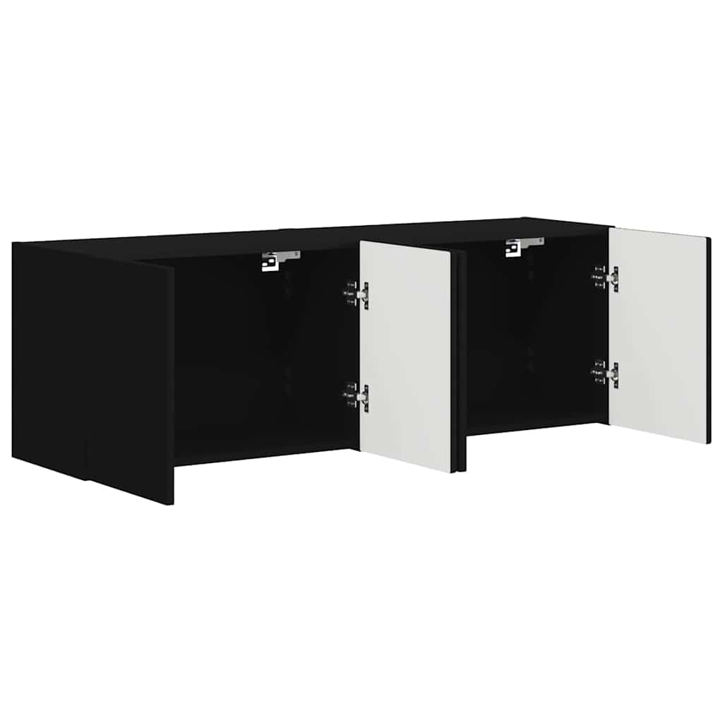 TV-wandkast 2 pcs Zwart 59,5 x 31 x 40 cm Bewerkt hout is nu te koop bij PeponiXL, paradijselijk wonen!
