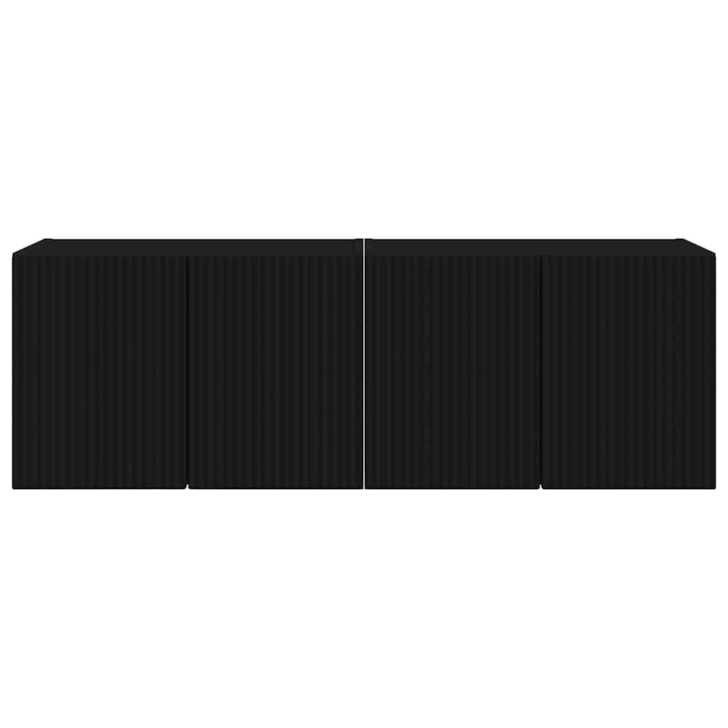 TV-wandkast 2 pcs Zwart 59,5 x 31 x 40 cm Bewerkt hout is nu te koop bij PeponiXL, paradijselijk wonen!