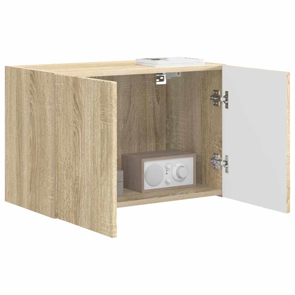 TV-wandkast Sonoma Eiken 59,5 x 31 x 40 cm Bewerkt hout is nu te koop bij PeponiXL, paradijselijk wonen!