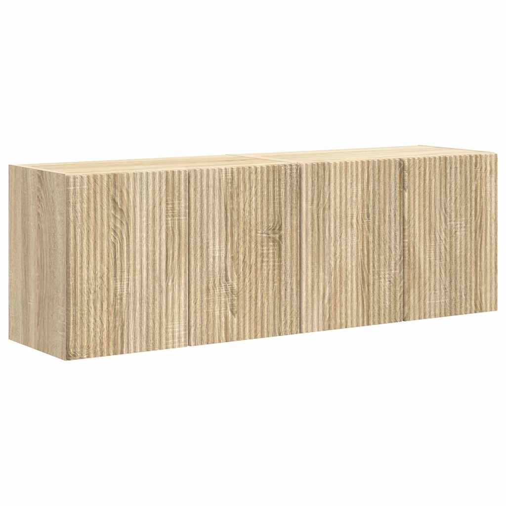 TV-wandkast 2 pcs Sonoma Eiken 59,5 x 31 x 40 cm Bewerkt hout is nu te koop bij PeponiXL, paradijselijk wonen!