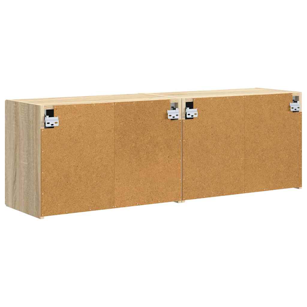 TV-wandkast 2 pcs Sonoma Eiken 59,5 x 31 x 40 cm Bewerkt hout is nu te koop bij PeponiXL, paradijselijk wonen!