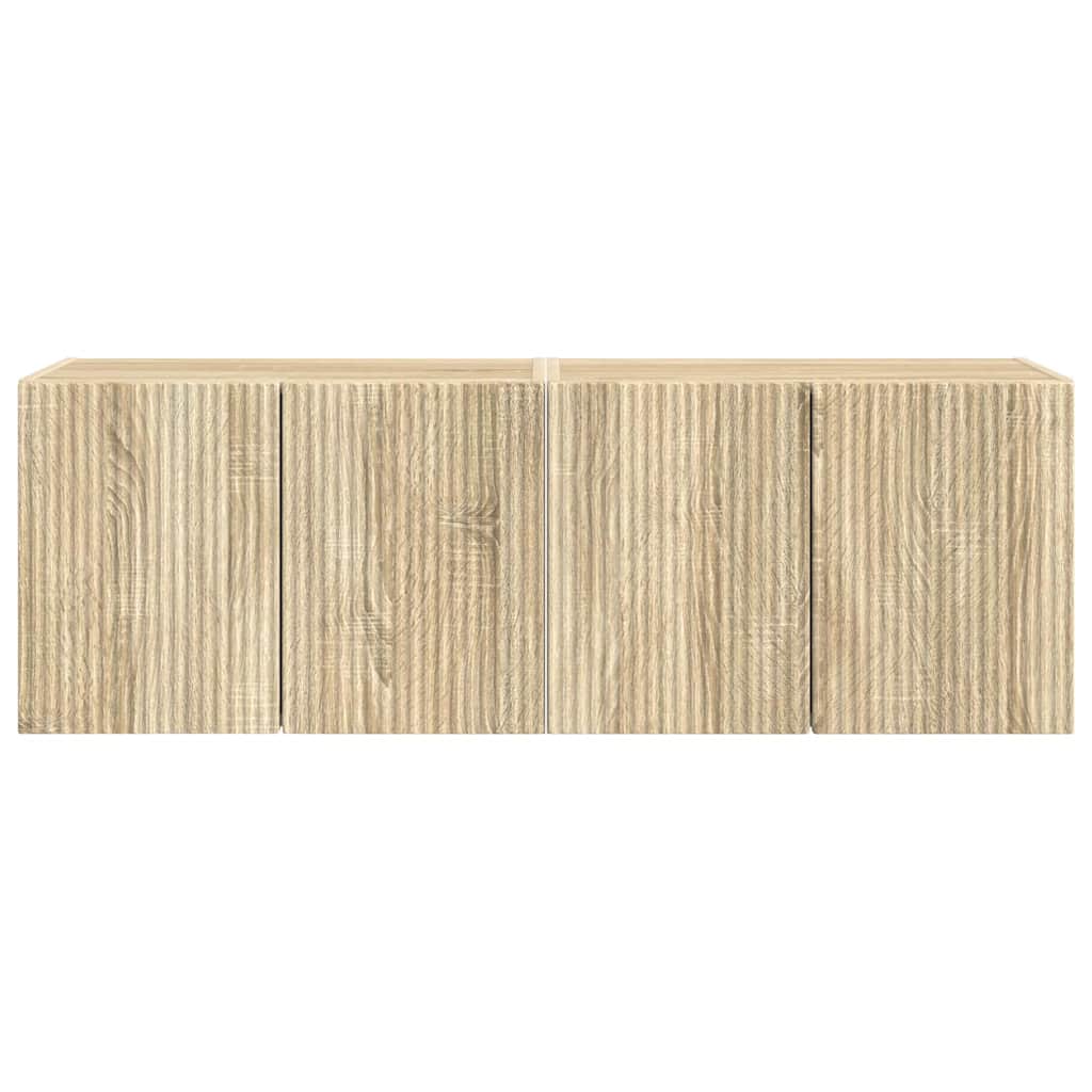 TV-wandkast 2 pcs Sonoma Eiken 59,5 x 31 x 40 cm Bewerkt hout is nu te koop bij PeponiXL, paradijselijk wonen!