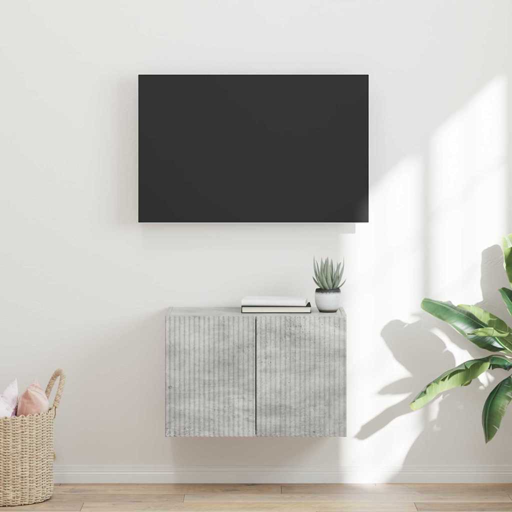 TV-wandkast Beton Grijs 59,5 x 31 x 40 cm Bewerkt hout is nu te koop bij PeponiXL, paradijselijk wonen!