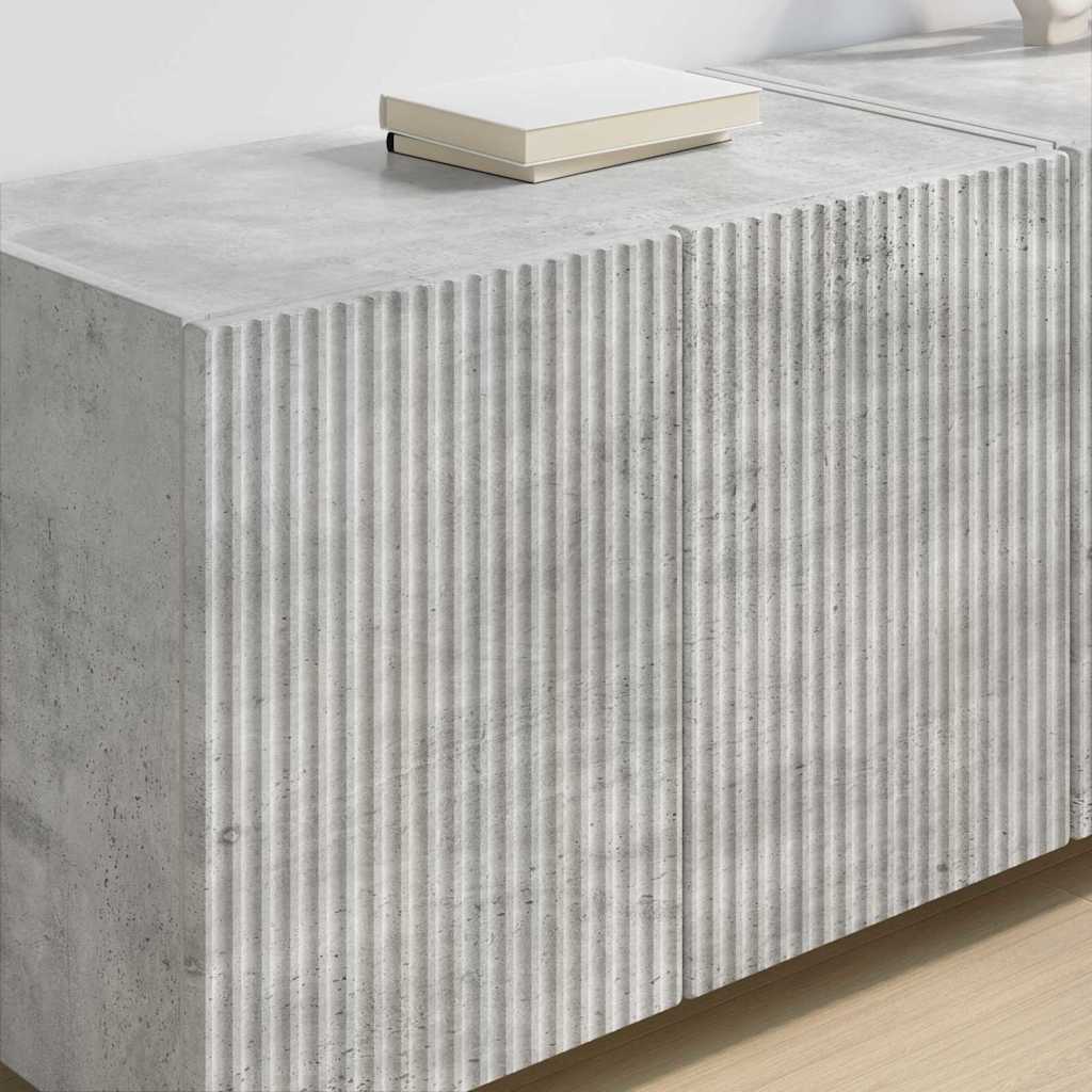 TV-wandkast 2 pcs Beton Grijs 59,5 x 31 x 40 cm Bewerkt hout is nu te koop bij PeponiXL, paradijselijk wonen!