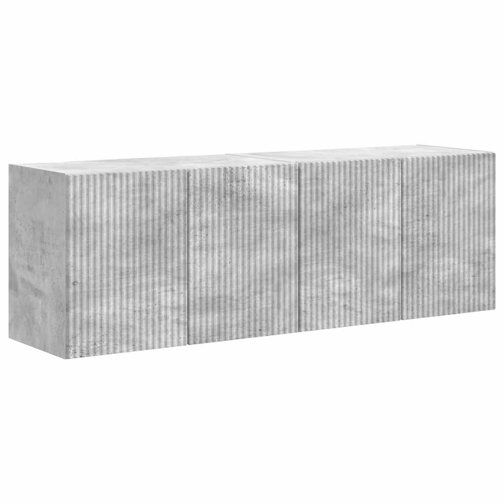 TV-wandkast 2 pcs Beton Grijs 59,5 x 31 x 40 cm Bewerkt hout is nu te koop bij PeponiXL, paradijselijk wonen!