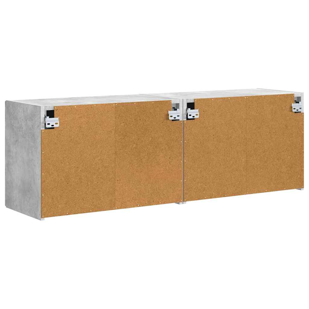 TV-wandkast 2 pcs Beton Grijs 59,5 x 31 x 40 cm Bewerkt hout is nu te koop bij PeponiXL, paradijselijk wonen!