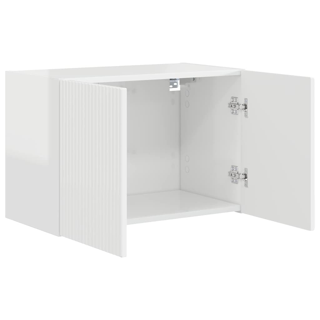 TV-wandkast Hoogglans wit 59,5 x 31 x 40 cm Bewerkt hout is nu te koop bij PeponiXL, paradijselijk wonen!