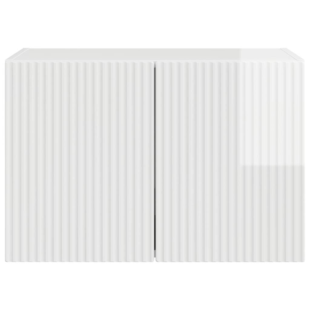 TV-wandkast Hoogglans wit 59,5 x 31 x 40 cm Bewerkt hout is nu te koop bij PeponiXL, paradijselijk wonen!
