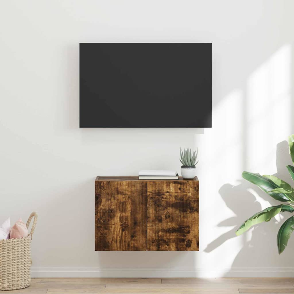TV-wandkast Gerookt eiken 59,5 x 31 x 40 cm Bewerkt hout is nu te koop bij PeponiXL, paradijselijk wonen!