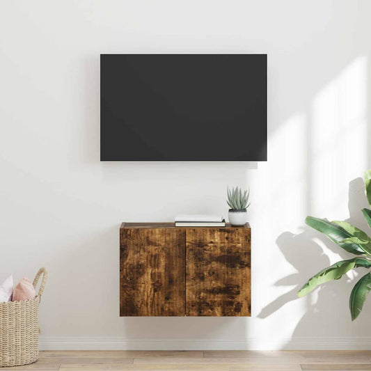 TV-wandkast Gerookt eiken 59,5 x 31 x 40 cm Bewerkt hout is nu te koop bij PeponiXL, paradijselijk wonen!