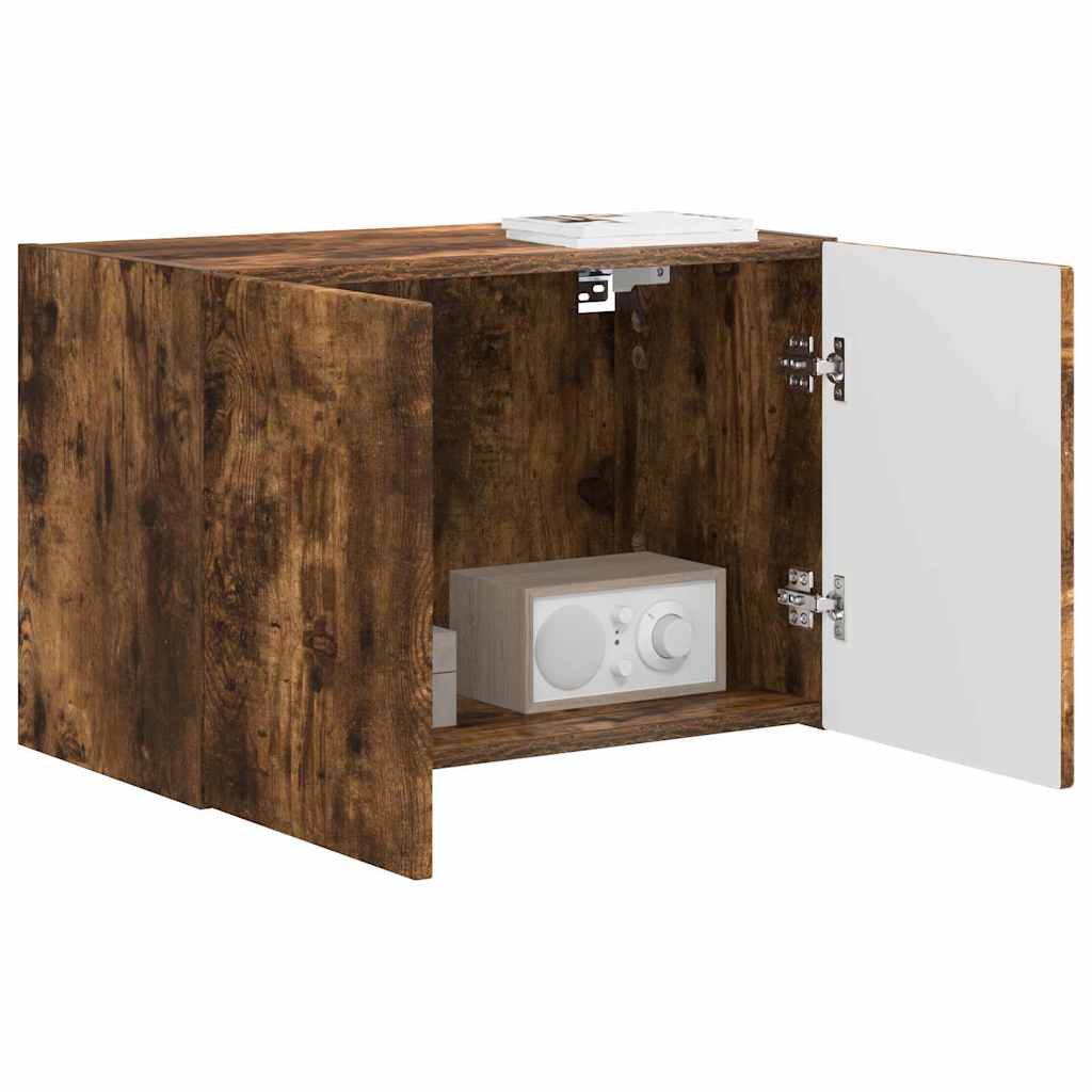 TV-wandkast Gerookt eiken 59,5 x 31 x 40 cm Bewerkt hout is nu te koop bij PeponiXL, paradijselijk wonen!